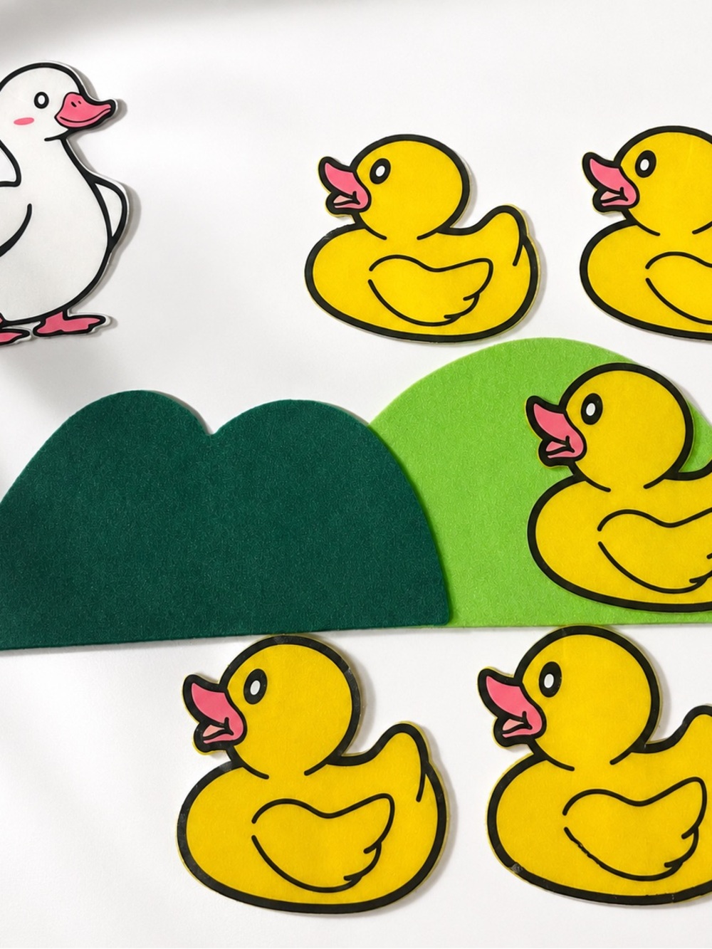 Handmade Five Little Ducks Felt Story Set | Montessori Learning Toy